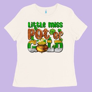 St. Patrick's Little Miss Pot Of Gold Ladies Tee Designed By Oliviacreatesart