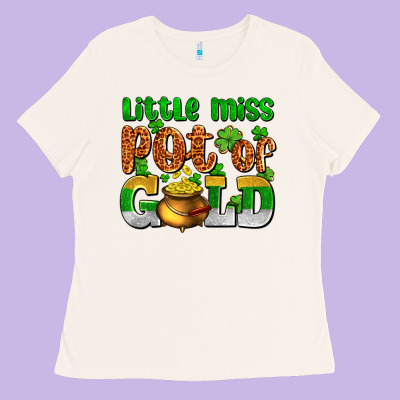 St. Patrick's Little Miss Pot Of Gold Ladies Tee Designed By Oliviacreatesart