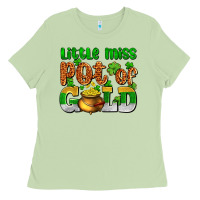 Matcha St. Patrick's little miss pot of gold Ladies Tee - OliviaCreatesArt