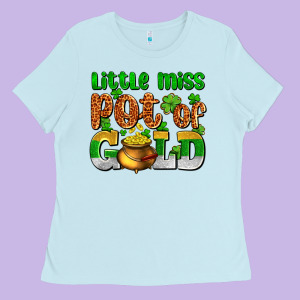 St. Patrick's Little Miss Pot Of Gold Ladies Tee Designed By Oliviacreatesart