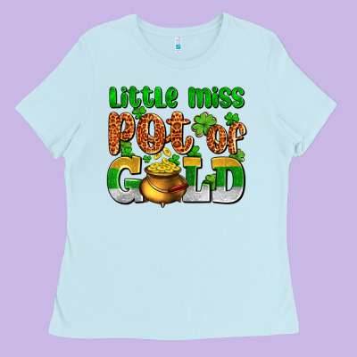 St. Patrick's Little Miss Pot Of Gold Ladies Tee Designed By Oliviacreatesart