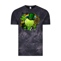 Cloud Black St. Patrick's Day Tennis Vintage Tee - FaDigitalArtStudio