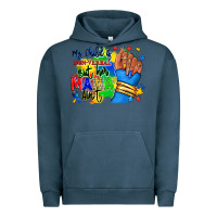Pigment Midnight Navy my child is non verbal but her mama aint afro hand rana Urban Hoodie - RanaPortraitStore