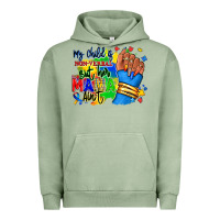 Pigment Oil Green my child is non verbal but her mama aint afro hand rana Urban Hoodie - RanaPortraitStore