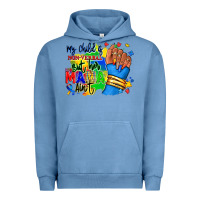 Pigment Pebble Blue my child is non verbal but her mama aint afro hand rana Urban Hoodie - RanaPortraitStore