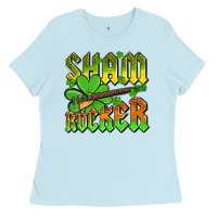 Baby Blue St. Patrick’s Day sham rocker with guitar Ladies Tee - OliviaCreatesArt