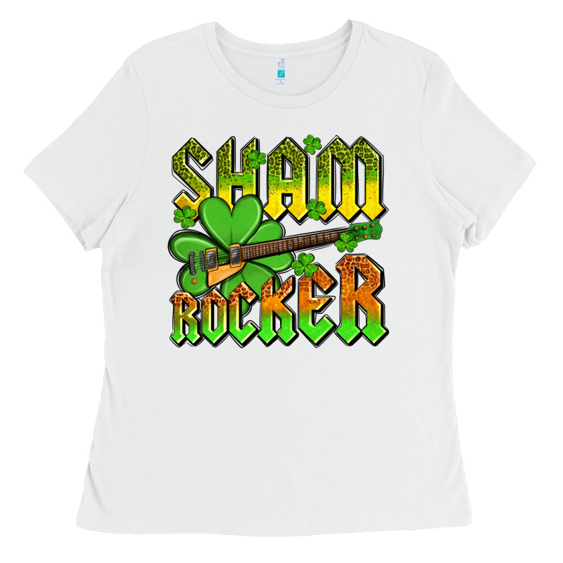 St. Patrick’s Day Sham Rocker With Guitar Ladies Tee by OliviaCreatesArt | Teevron