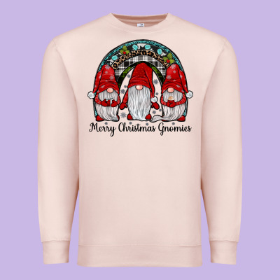 Merry Christmas Gnomes Rainbow Premium Sweatshirt Designed By Jahusdesignshop