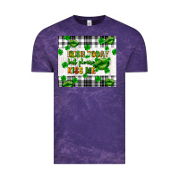 Cloud Purple Irish today but please kiss me st. patricks day Vintage Tee - FaDigitalArtStudio