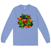 Colony Blue halloween pumpkin patch Long Sleeve Tee - BundleAndBundleShop