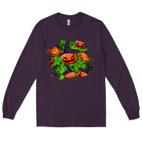 Plum halloween pumpkin patch Long Sleeve Tee - BundleAndBundleShop