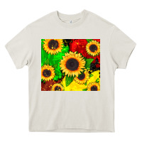 Cream juneteenth sunflowers Heavy Core Tee - CowGirlArtShop