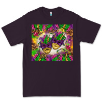 Plum Mardi Gras masks tumbler Premium Tee - HowdyJamesFarm