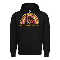 Black back to school rainbow hello sixth grade Zipper Hoodie - AdoDesignShop