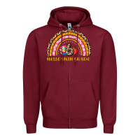 Burgundy back to school rainbow hello sixth grade Zipper Hoodie - AdoDesignShop