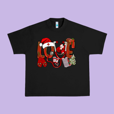 Christmas Love Nurse Bbs Urban Heavy Tee Designed By Bundleandbundleshop