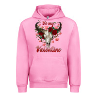 Fuchsia Pink be my valentine bull skull Urban Hoodie - RanaPortraitStore