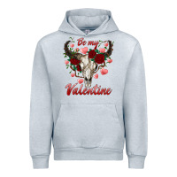 Heather Grey be my valentine bull skull Urban Hoodie - RanaPortraitStore