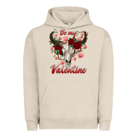 Pigment French Oak be my valentine bull skull Urban Hoodie - RanaPortraitStore