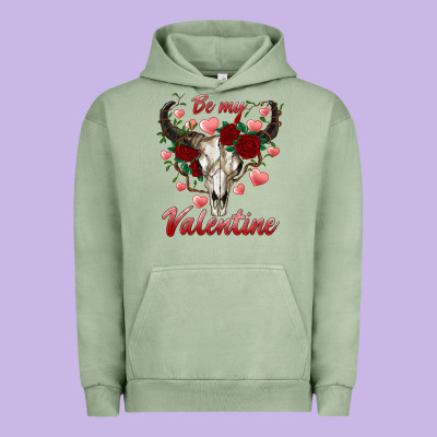 Be My Valentine Bull Skull Urban Hoodie Designed By Ranaportraitstore