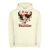 Pigment Pistachio be my valentine bull skull Urban Hoodie - RanaPortraitStore
