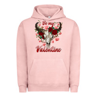 Pigment Salmon be my valentine bull skull Urban Hoodie - RanaPortraitStore