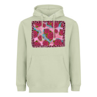 Matcha pink rose leopard background Heavyweight Hoodie - JahusDesignShop