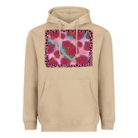 Mushroom pink rose leopard background Heavyweight Hoodie - JahusDesignShop