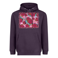 Plum pink rose leopard background Heavyweight Hoodie - JahusDesignShop
