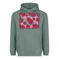Sage pink rose leopard background Heavyweight Hoodie - JahusDesignShop