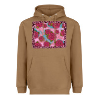 Toasted Coconut pink rose leopard background Heavyweight Hoodie - JahusDesignShop