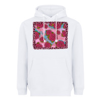 White pink rose leopard background Heavyweight Hoodie - JahusDesignShop