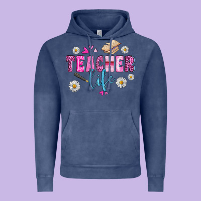 Teacher Life Vintage Hoodie Designed By Bundleandbundleshop