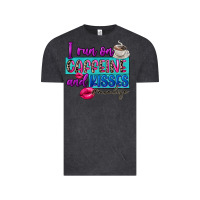 Vintage Black I run on caffeine and kisses Vintage Tee - FaDigitalArtStudio