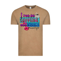 Vintage Coffee I run on caffeine and kisses Vintage Tee - FaDigitalArtStudio