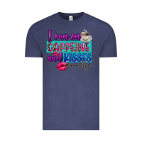 Vintage Denim I run on caffeine and kisses Vintage Tee - FaDigitalArtStudio