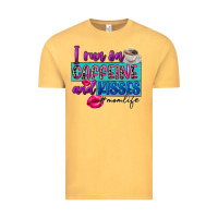 Vintage Mustard I run on caffeine and kisses Vintage Tee - FaDigitalArtStudio