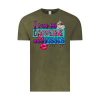 Vintage Olive I run on caffeine and kisses Vintage Tee - FaDigitalArtStudio