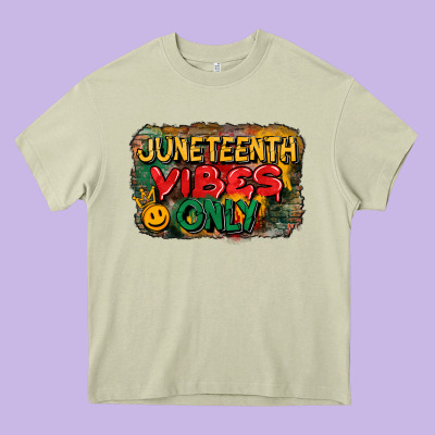 Juneteenth Vibes Only Heavy Core Tee Designed By Cowgirlartshop
