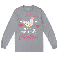 Heather Grey Just A Girl Who Love Chickens Long Sleeve Tee - Bettercallsaul