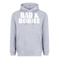 Heather Grey bad & boujee Heavyweight Hoodie - artisFamous