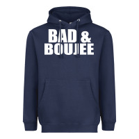 Navy bad & boujee Heavyweight Hoodie - artisFamous