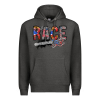 Charcoal Heather race girl Premium Hoodie - RacoonDesign