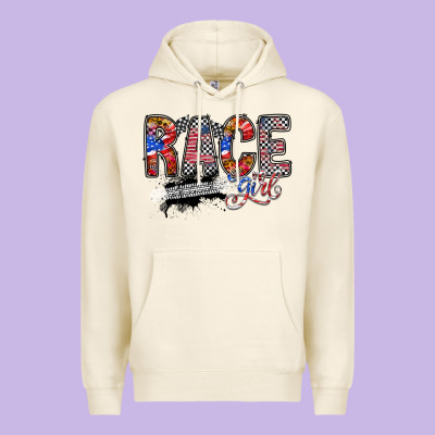 Race Girl Premium Hoodie Designed By Racoondesign