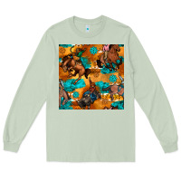 Matcha cowboy rodeo seamless pattern Long Sleeve Tee - BundleAndBundleShop