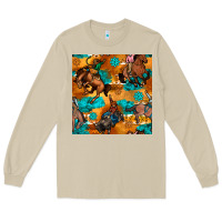 Mushroom cowboy rodeo seamless pattern Long Sleeve Tee - BundleAndBundleShop