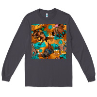 Smoke cowboy rodeo seamless pattern Long Sleeve Tee - BundleAndBundleShop