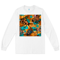 White cowboy rodeo seamless pattern Long Sleeve Tee - BundleAndBundleShop