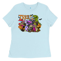 Baby Blue trick rawr treat Ladies Tee - FaDigitalArtStudio