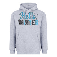 Heather Grey hello winter Heavyweight Hoodie - JahusDesignShop